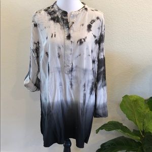 Tie Dye Rayon Shirt Dress